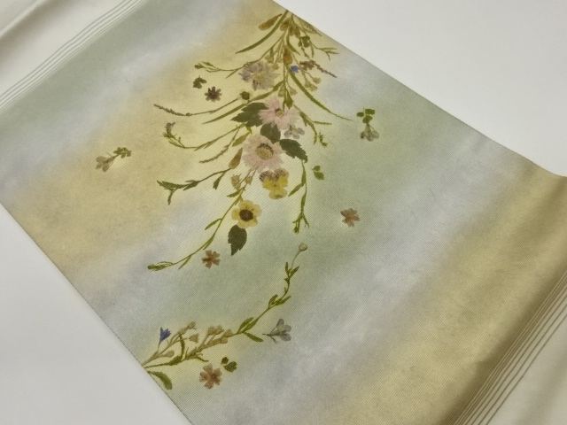 JAPANESE NAGOYA OBI / KINSAI / FLOWER / ARTIST WORK